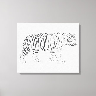 Hand Drawn Tiger Drawing Poster Canvas Print