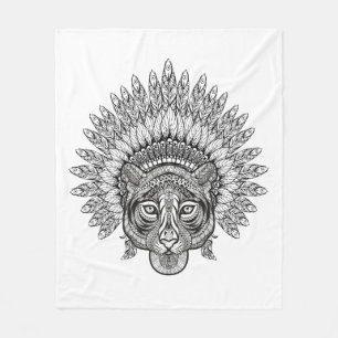 Hand Drawn Tiger In Style Fleece Blanket