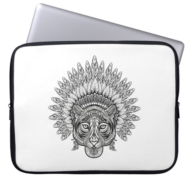 Hand Drawn Tiger In Style Laptop Sleeve (Front)