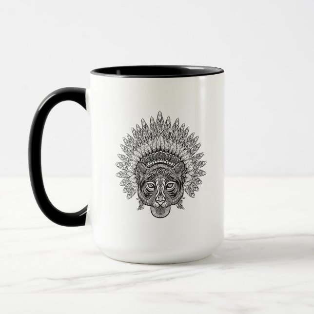 Hand Drawn Tiger In Style Mug (Left)