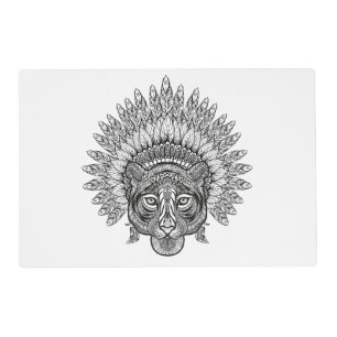 Hand Drawn Tiger In Style Placemat