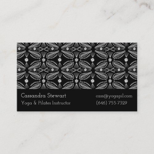 Hand Drawn Tile Pattern Modern Design Black White Business Card