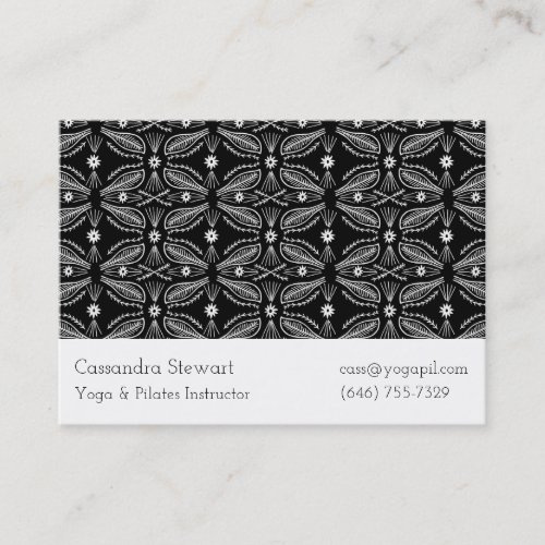 Hand Drawn Tile Pattern Modern Design Black White Business Card