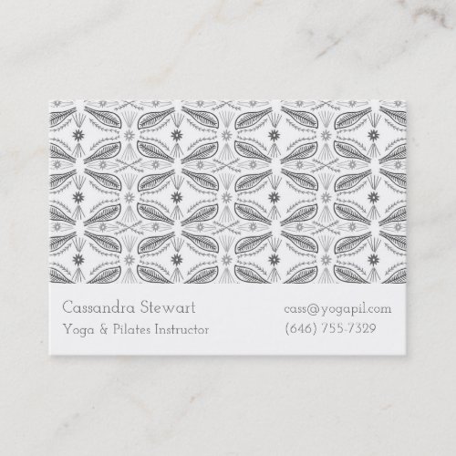 Hand Drawn Tile Pattern Modern Design Gray White Business Card