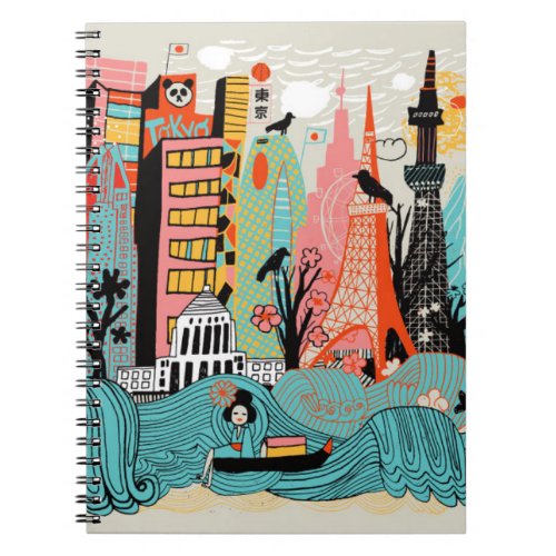 Hand Drawn Tokyo Japan Notebook