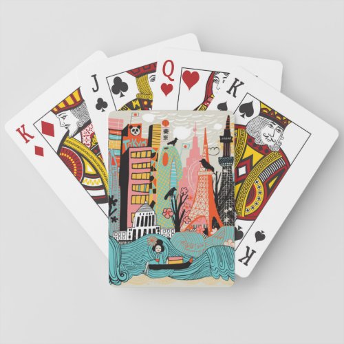 Hand Drawn Tokyo Japan Playing Cards