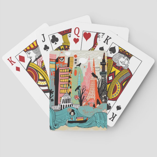 Hand Drawn Tokyo Japan Poker Cards (Back)