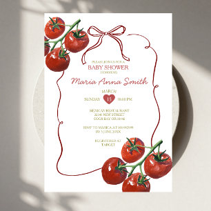 Hand Drawn Tomato Baby Shower Invitation