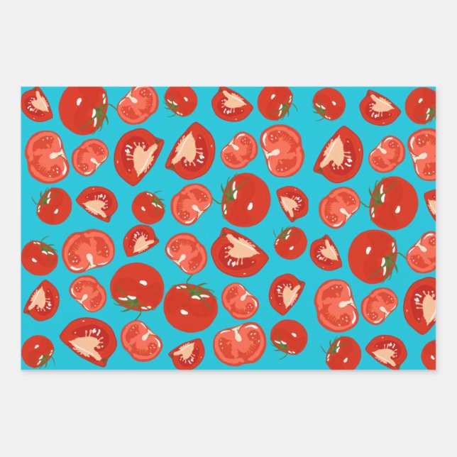 Hand Drawn Tomatoes Wrapping Paper (Front 3)