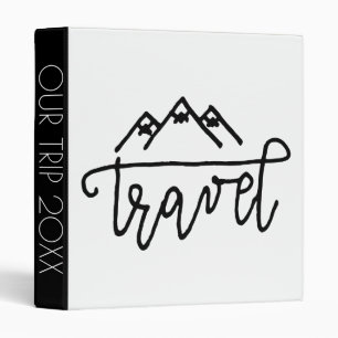 Hand Drawn Travel Text 3 Ring Binder