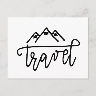 Hand Drawn Travel Text Postcard