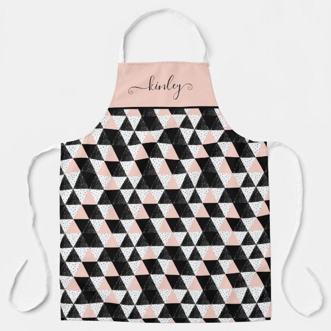 Hand Drawn Triangle Geometric Pattern Apron (Front)