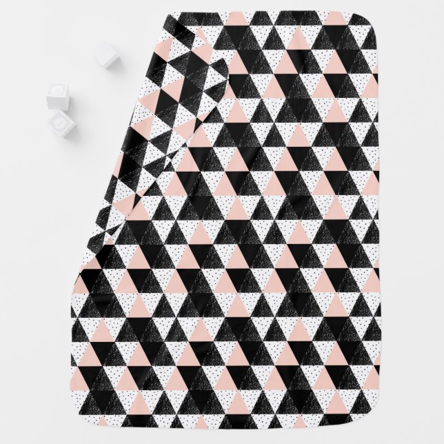 Hand Drawn Triangle Geometric Pattern Baby Blanket (In Situ)