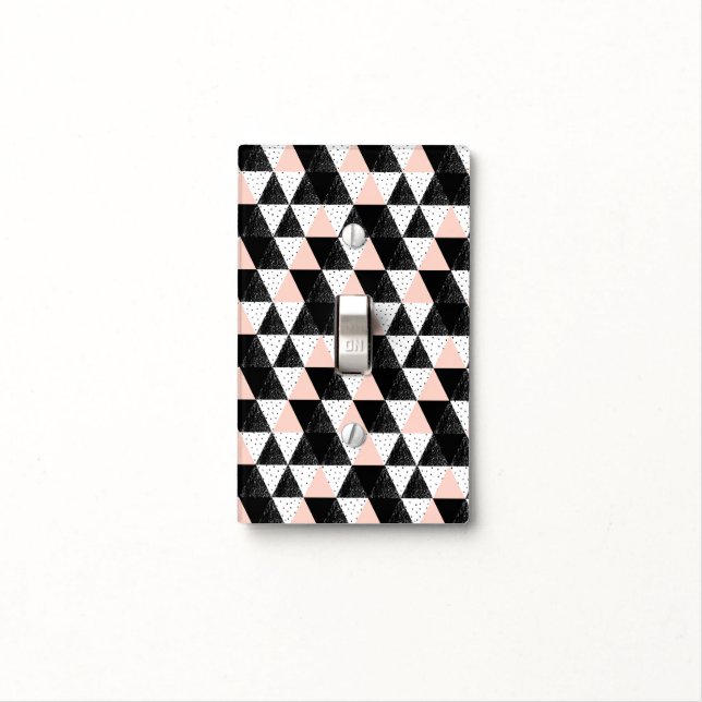 Hand Drawn Triangle Geometric Pattern Light Switch Cover (In Situ)