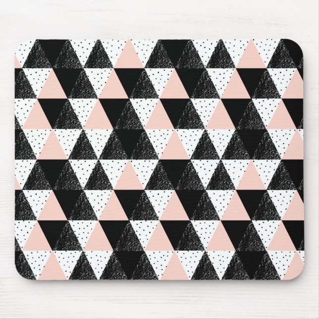 Hand Drawn Triangle Geometric Pattern Mouse Pad (Front)