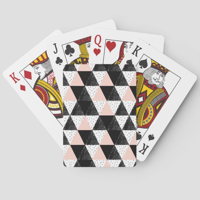 Hand Drawn Triangle Geometric Pattern Poker Cards (Back)