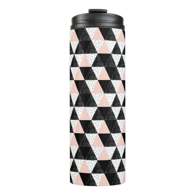 Hand Drawn Triangle Geometric Pattern Thermal Tumbler (Front)