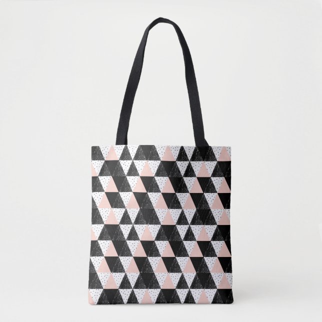 Hand Drawn Triangle Geometric Pattern Tote Bag (Front)