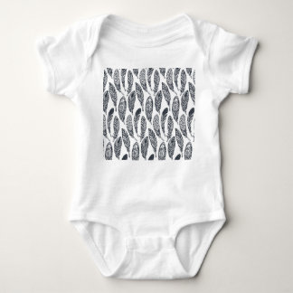 Hand-drawn tribal feathers, vintage pattern. baby bodysuit