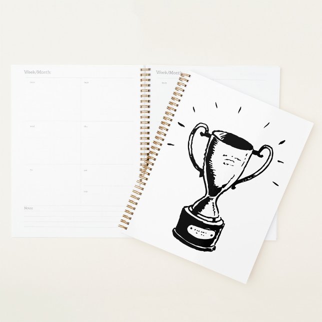 Hand Drawn Trophy Retro Black and White Award Planner (Creator Uploaded)