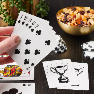 Hand Drawn Trophy Retro Black and White Award Poker Cards