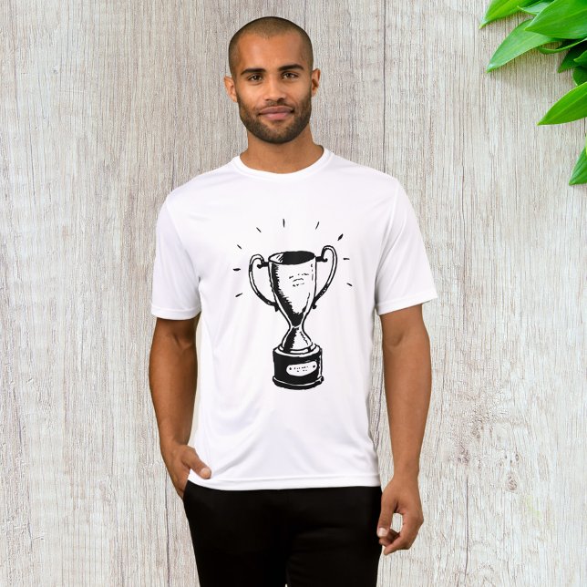 Hand Drawn Trophy Retro Black and White Award T-Shirt (Creator Uploaded)