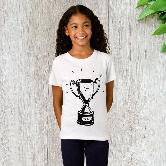 Hand Drawn Trophy Retro Black and White Award T-Shirt (Creator Uploaded)