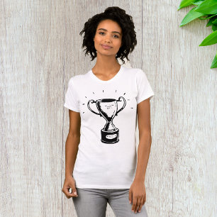 Hand Drawn Trophy Retro Black and White Award T-Shirt