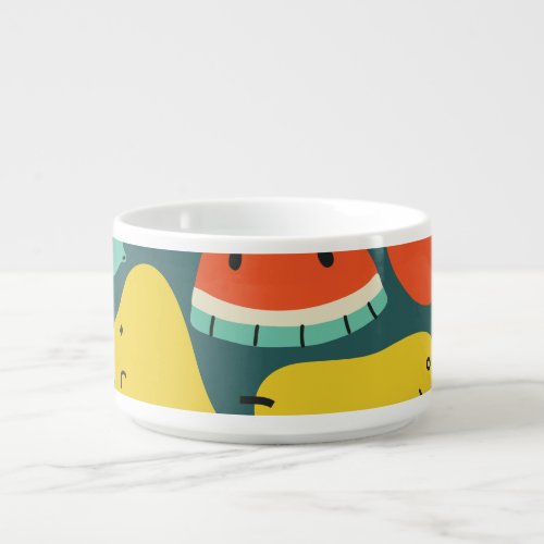 Hand Drawn Tropical Fruit Pattern Bowl