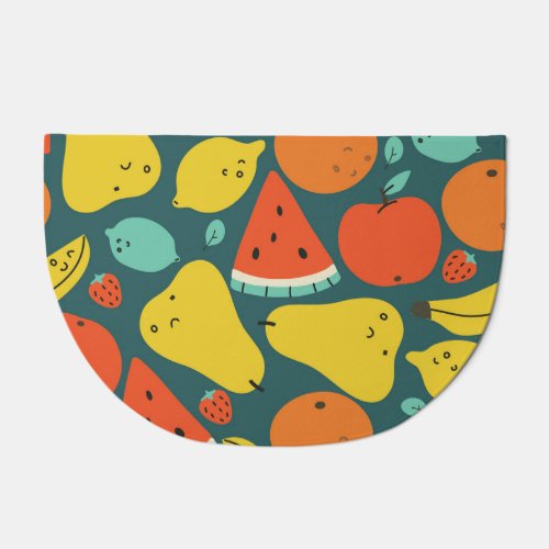 Hand Drawn Tropical Fruit Pattern Doormat