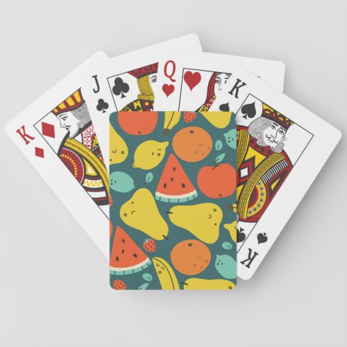 Hand Drawn Tropical Fruit Pattern Playing Cards