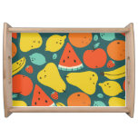 Hand Drawn Tropical Fruit Pattern Serving Tray