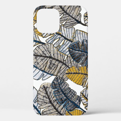 Hand Drawn Tropical Leaves iPhone 12 Case