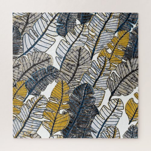 Hand Drawn Tropical Leaves Jigsaw Puzzle