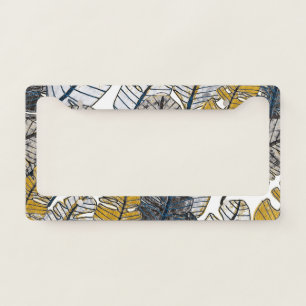 Hand Drawn: Tropical Leaves License Plate Frame