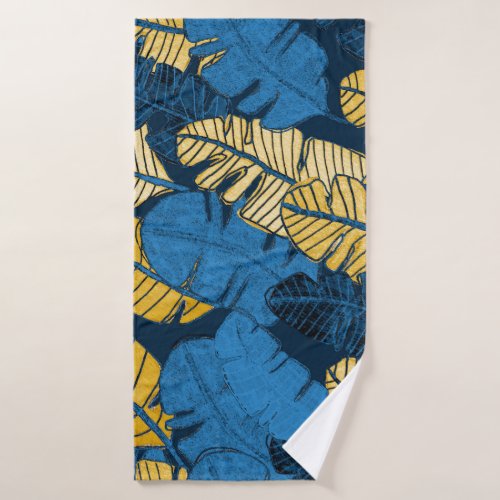 Hand Drawn Tropical Leaves Seamless Bath Towel