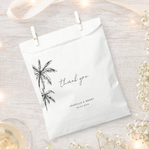 Hand Drawn Tropical Palm Trees Destination Wedding Favor Bag