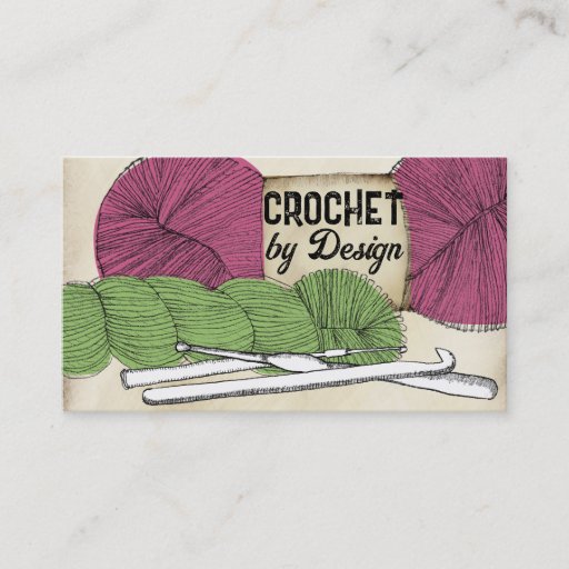 Customizable Hand drawn twisted yarn hank skein crochet hooks business cards