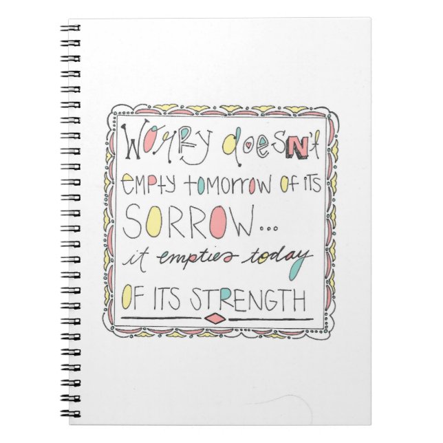 hand drawn typography - corrie ten boom quote notebook (Front)