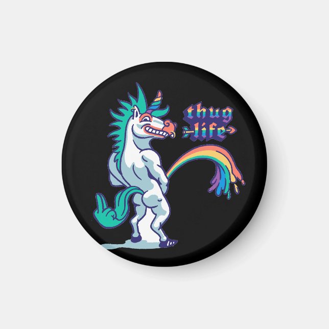 hand drawn unicorn peeing magnet (Front)