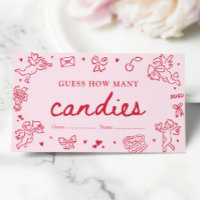 Hand Drawn Valentine Guess How Many Candies Game