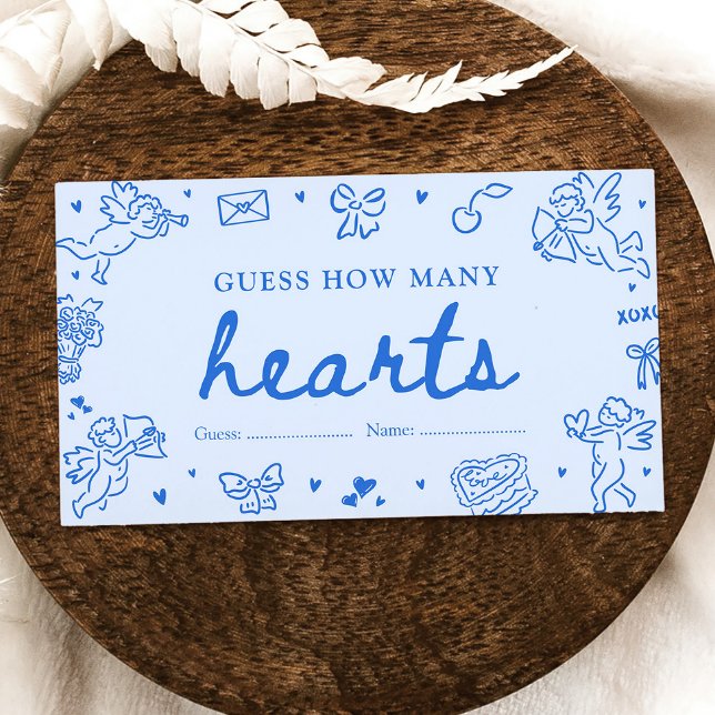Hand Drawn Valentine Guess How Many Hearts Game Enclosure Card (Hand Drawn Valentine Guess How Many Hearts Game )