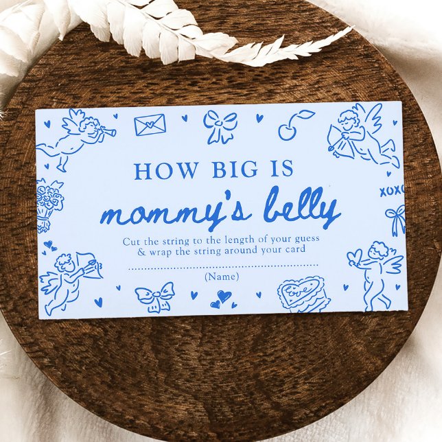 Hand Drawn Valentine How Big is Mommy's Belly Game Enclosure Card (Hand Drawn Valentine How Big is Mommy's Belly Game )