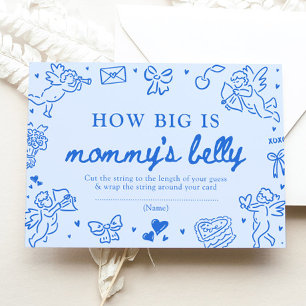 Hand Drawn Valentine How Big is Mommy's Belly Game Enclosure Card