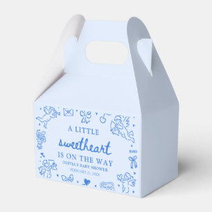 Hand Drawn Valentine Little Sweetheart Baby Shower Favor Boxes