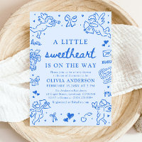 Hand Drawn Valentine Little Sweetheart Baby Shower