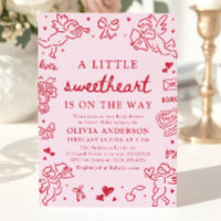 Hand Drawn Valentine Little Sweetheart Baby Shower