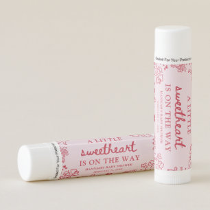 Hand Drawn Valentine Little Sweetheart Baby Shower Lip Balm