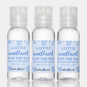 Hand Drawn Valentine Little Sweetheart Baby Shower Sanitizer