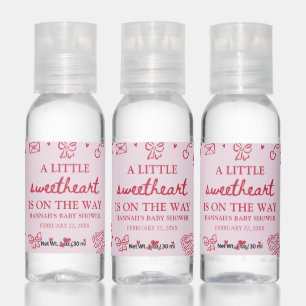 Hand Drawn Valentine Little Sweetheart Baby Shower Sanitizer